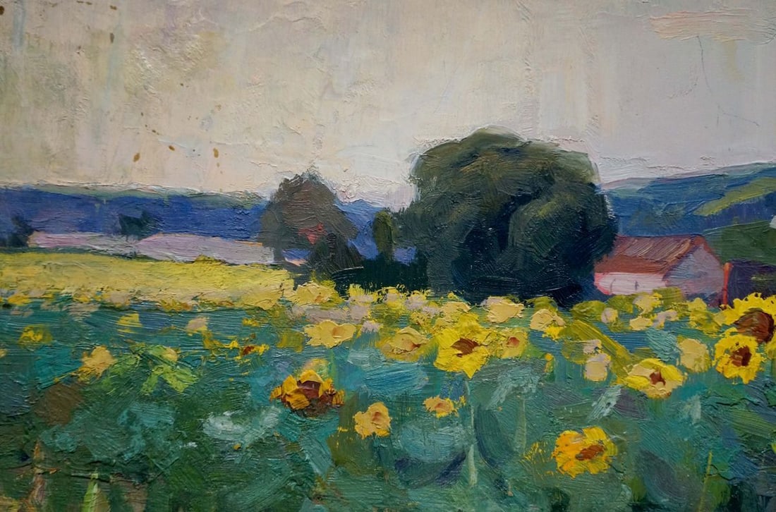 Oil painting Sunflower field - 4