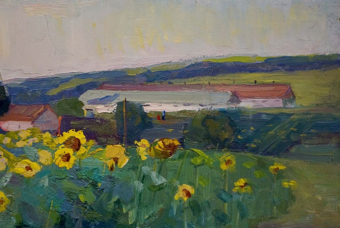 Oil painting Sunflower field - 5