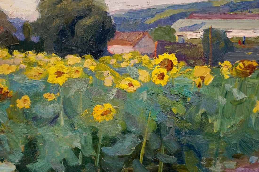 Oil painting Sunflower field - 6