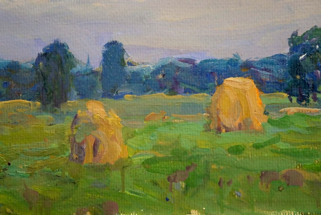 Oil painting Haystacks Fomin Anatoly Nikiforovich - 2