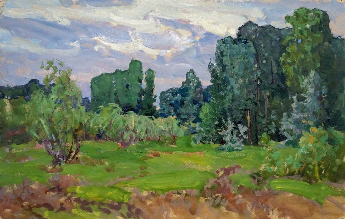 Oil painting Forest landscape Fomin Anatoly Nikiforovich: Title: Oil painting Forest landscape Fomin Anatoly Nikiforovich Description: №Verns 400 *** ABOUT THIS PAINTING *** * TITLE: "Forest landscape" * ARTISTS: Fomin Anatoly Nikiforovich * SIZE: 47x7