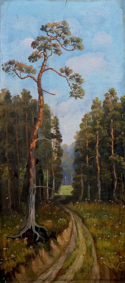 Oil painting Road to the forest (1 of 8)