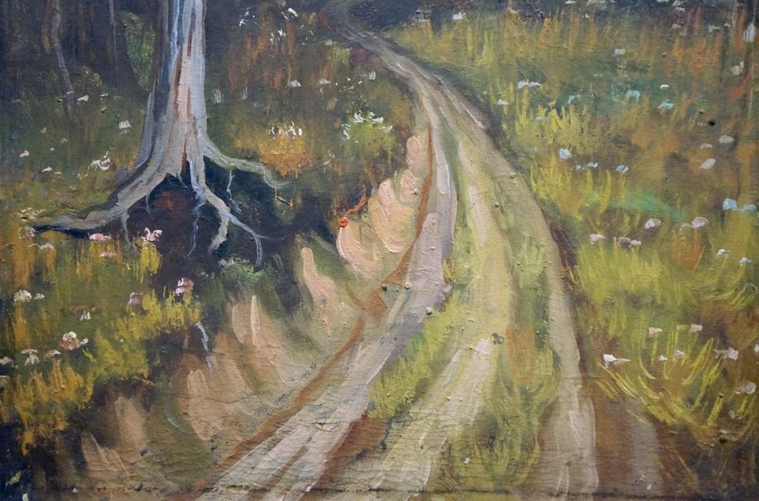 Oil painting Road to the forest - 2