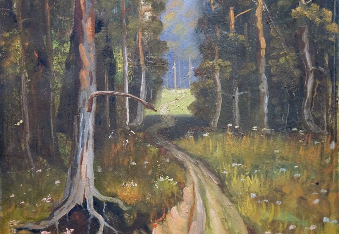 Oil painting Road to the forest - 3