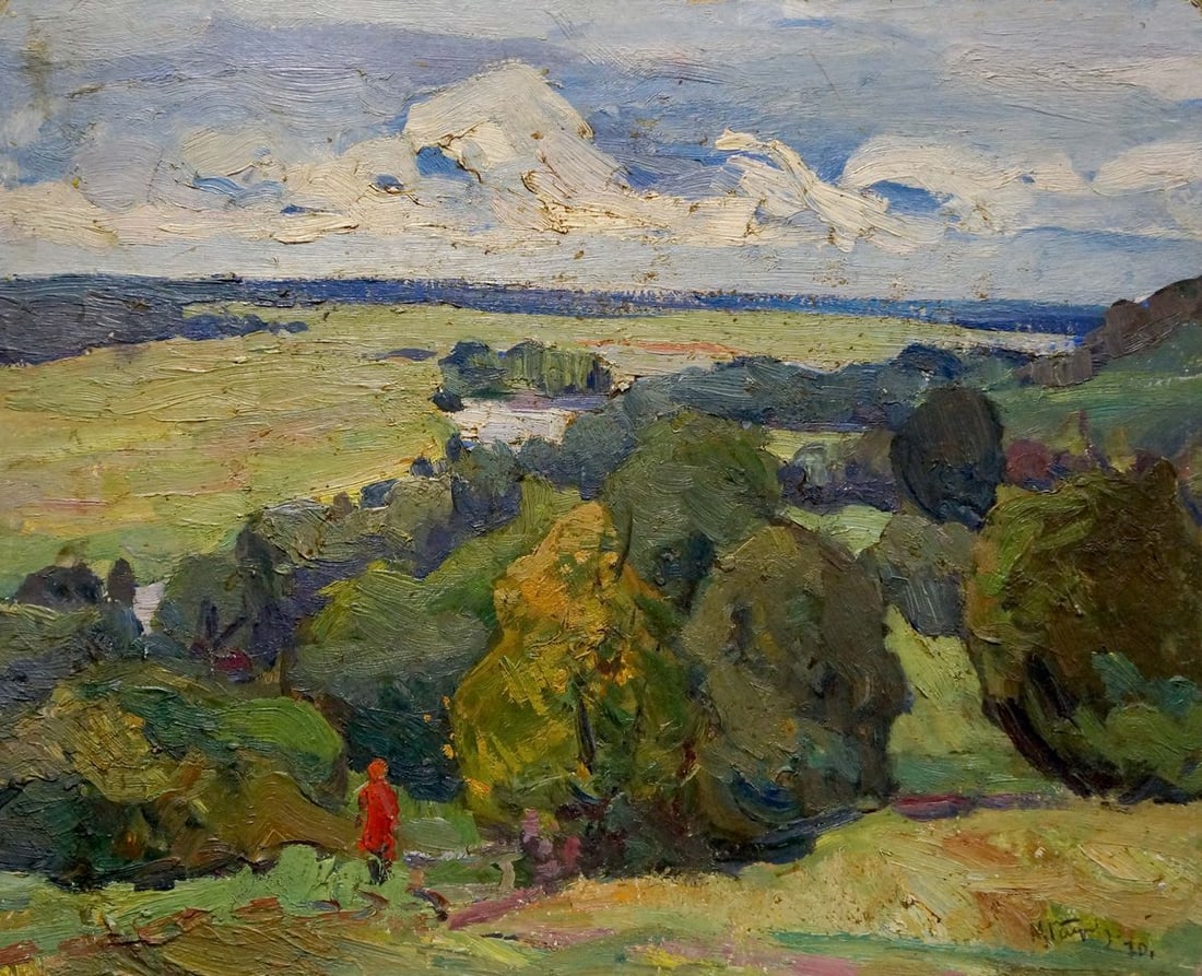 Oil painting It's a nasty day Gantman Moisey Faibovich (1 of 8)