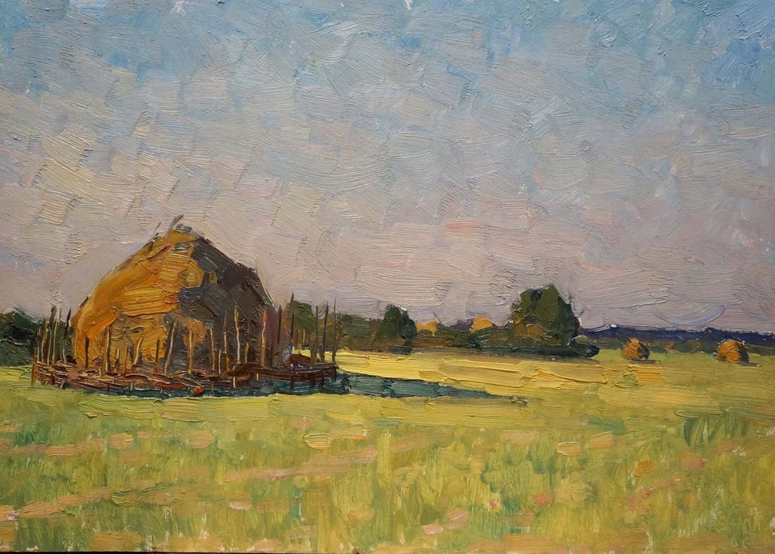 Oil painting Haystacks Mordovets Andrey Nikitich (1 of 8)