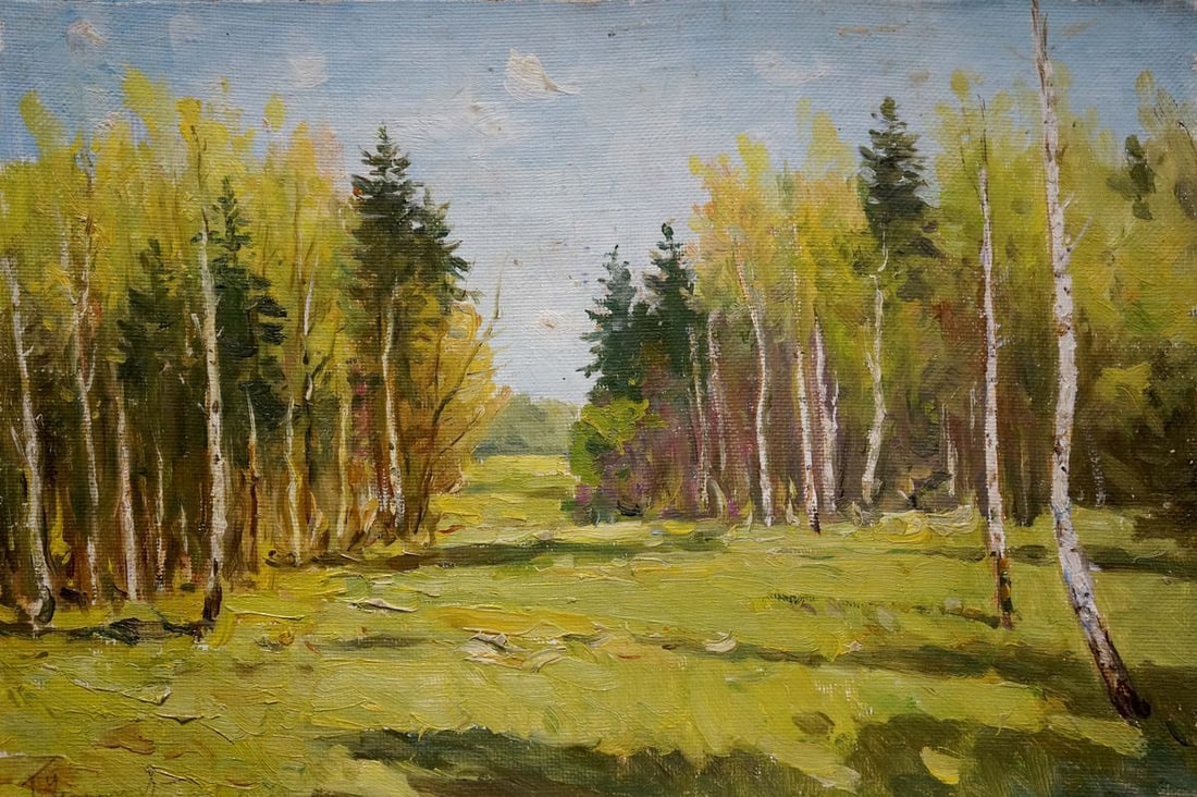 Oil painting Forest landscape Chernyshevsky Petr Akimovich (1 of 8)