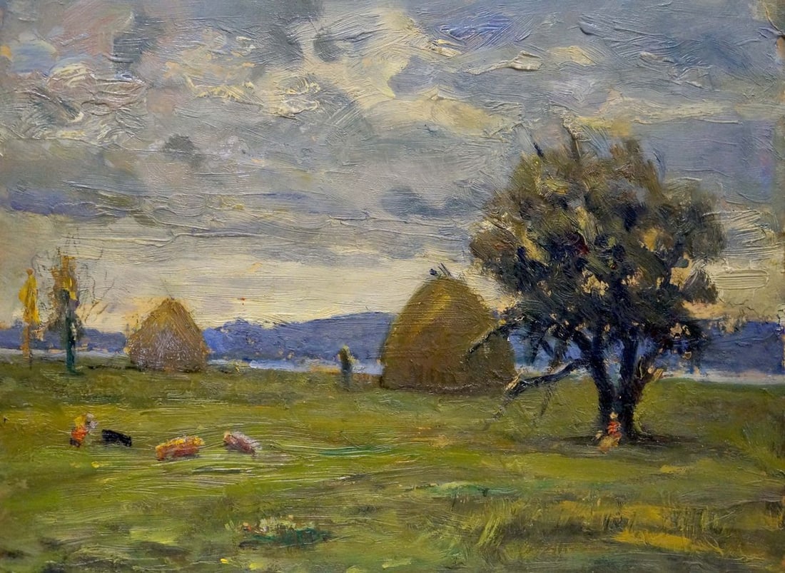 Oil painting Haystacks Popov Igor Alexandrovich (1 of 8)