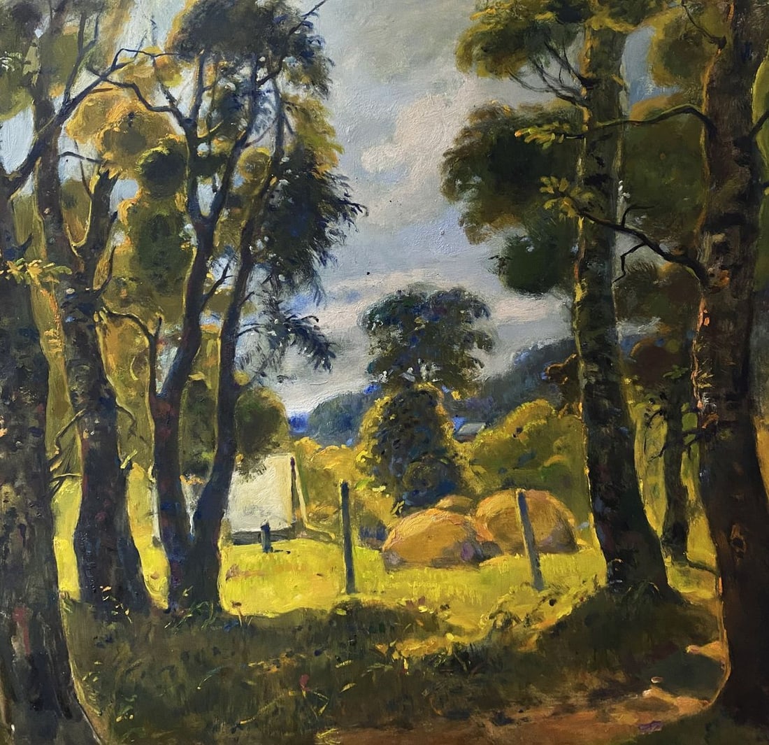 Oil painting Landscape with stacks Litvinov Oleg Arkad'yevich (1 of 11)