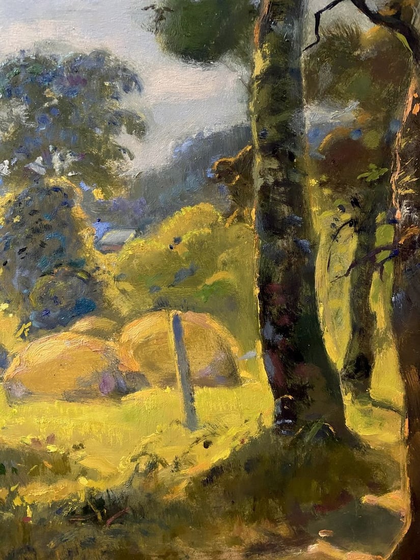 Oil painting Landscape with stacks Litvinov Oleg Arkad'yevich - 4