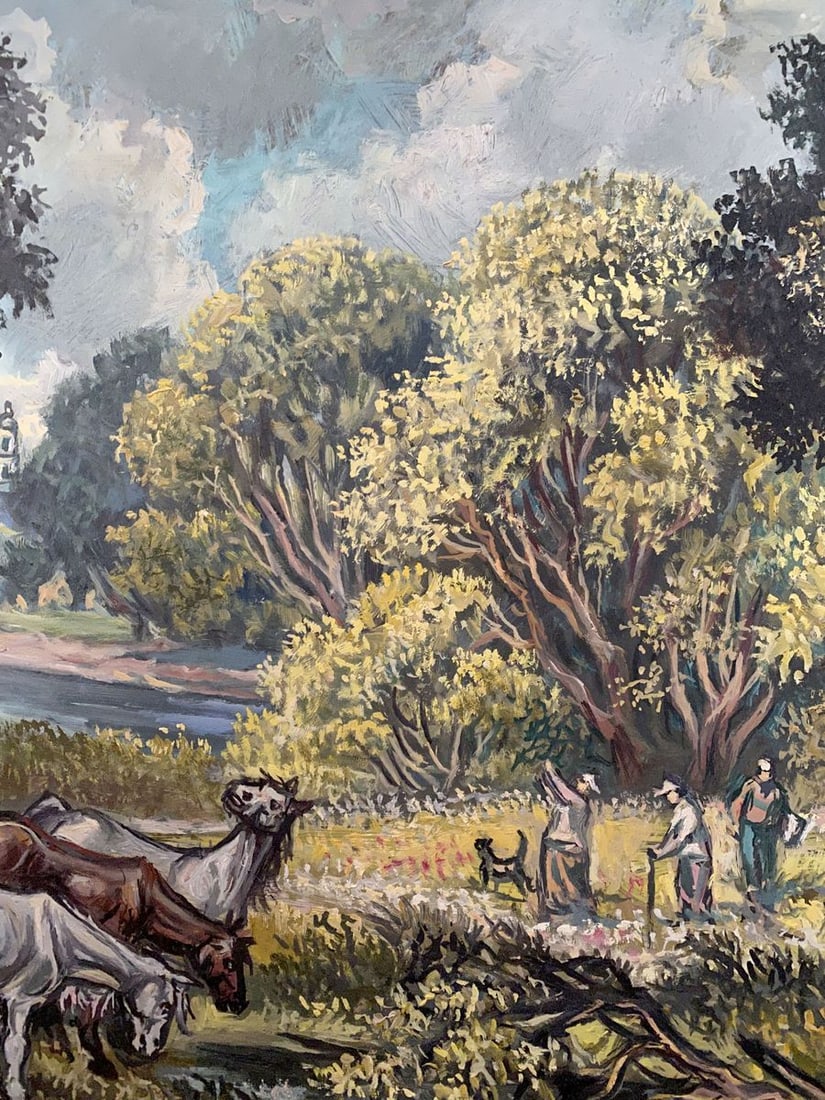 Oil painting Landscape with horses Alexander Arkadievich Litvinov - 3