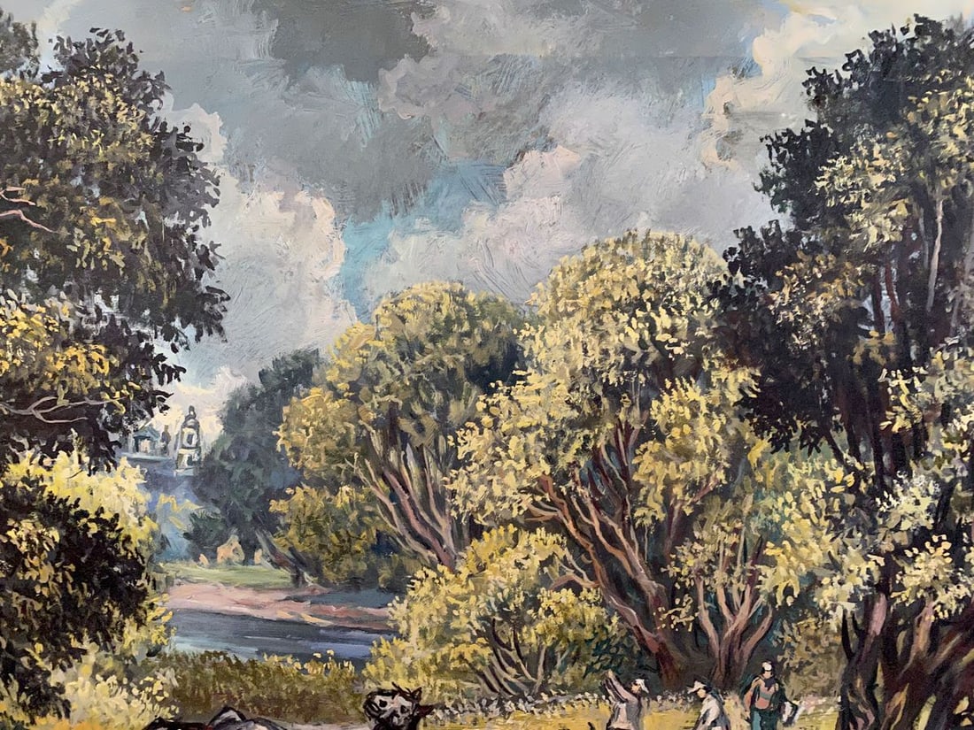 Oil painting Landscape with horses Alexander Arkadievich Litvinov - 7