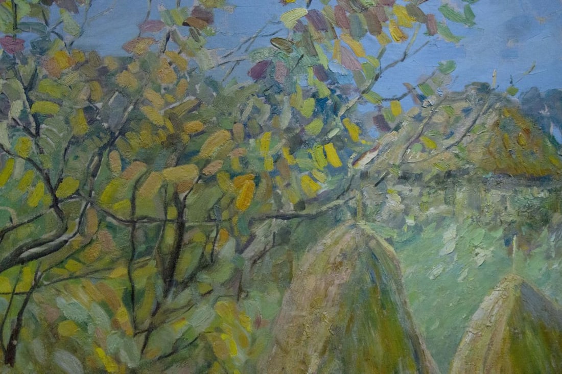 Oil painting At the village - 3