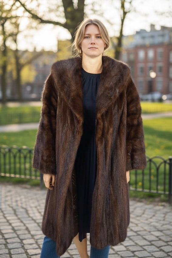 BROWN MINK FUR COAT EU: 3XL ; US: 24: Title: BROWN MINK FUR COAT EU: 3XL ; US: 24Dimension: Approximate size- EU: 3XL; US: 24 : Important details: Length: 105cm/41.34in -Shoulders width:55cm/21.65in -Sleeve Length:55cm/21.65in -Bust size
