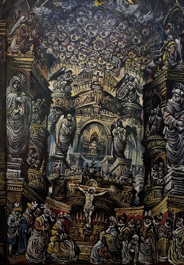 Oil painting Requiem Alexander Arkadievich Litvinov: Title: Oil painting Requiem Alexander Arkadievich LitvinovDescription: NoLitv 729*** ABOUT THIS PAINTING **** TITLE: "Requiem"* ARTIST: Alexander Arkadievich Litvinov* SIZE: 74?51 cm/ 29,13?20,07 inch