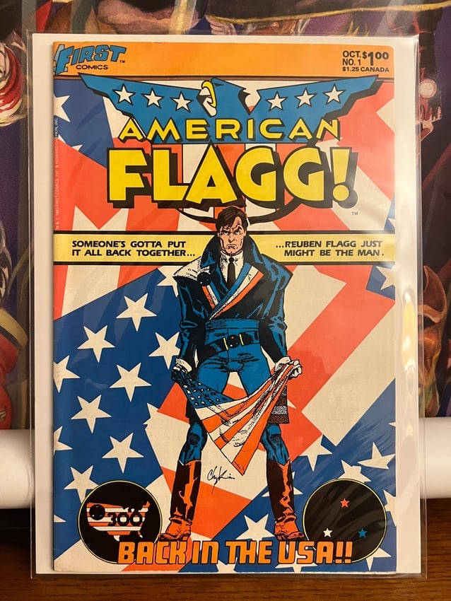 American Flagg! #1: Title: American Flagg! #1Description: #1 Back in the USA/ Howard Chaykin 1986Materials: First Comics