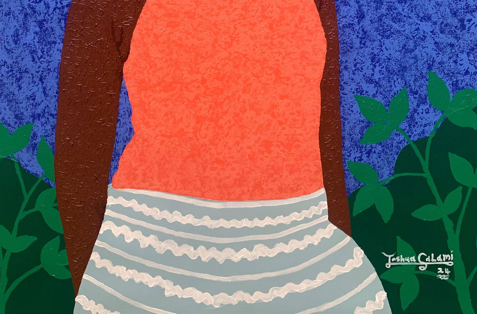 Joshua Salami, Moment of Stillness -21st Century, Contemporary, Figurative Portrait, Love Women, - 2