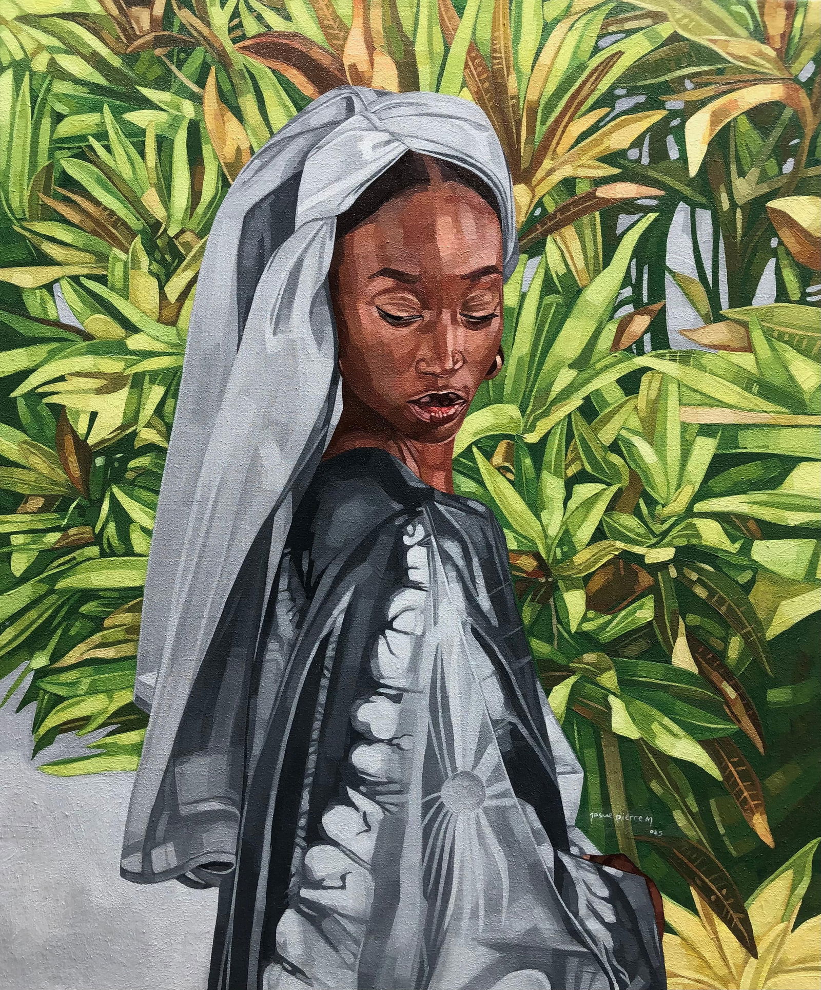Josue M Pierre, Boubou - 21st Century, Contemporary, Figurative, Portrait, Plants, Women, Africa, - 8