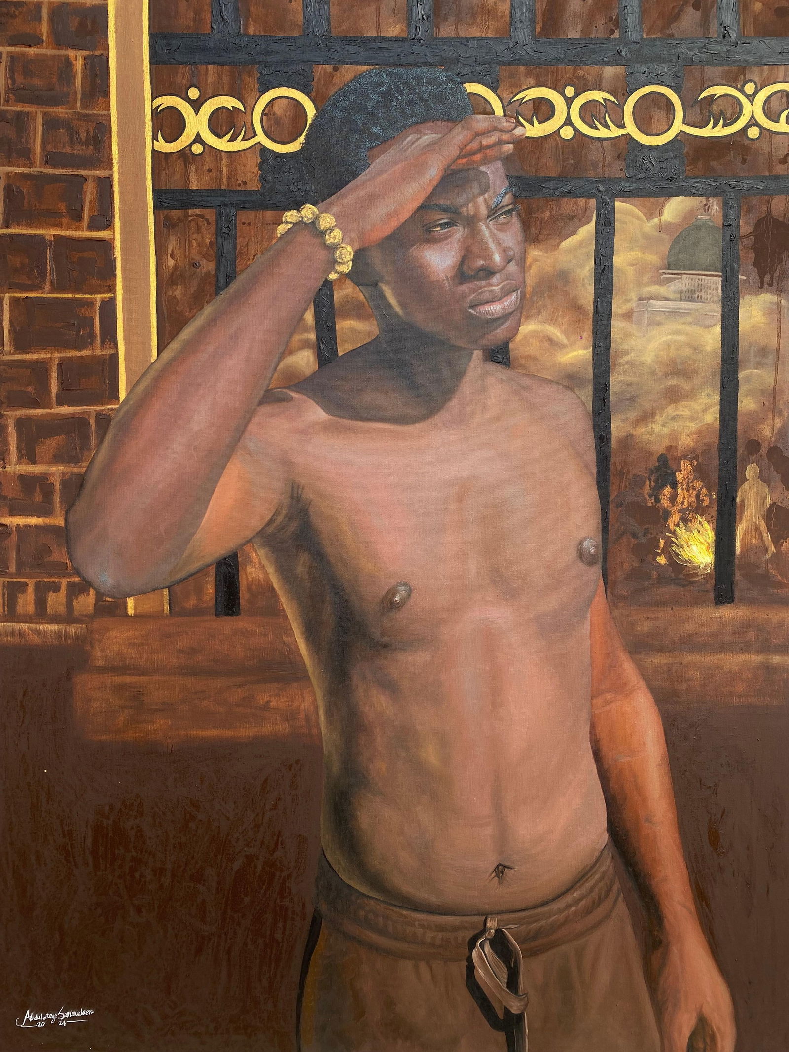 Abdulateef Salaudeen, Where Do I Go From Here - 21st Century Contemporary, Figurative, Men, Earth - 5