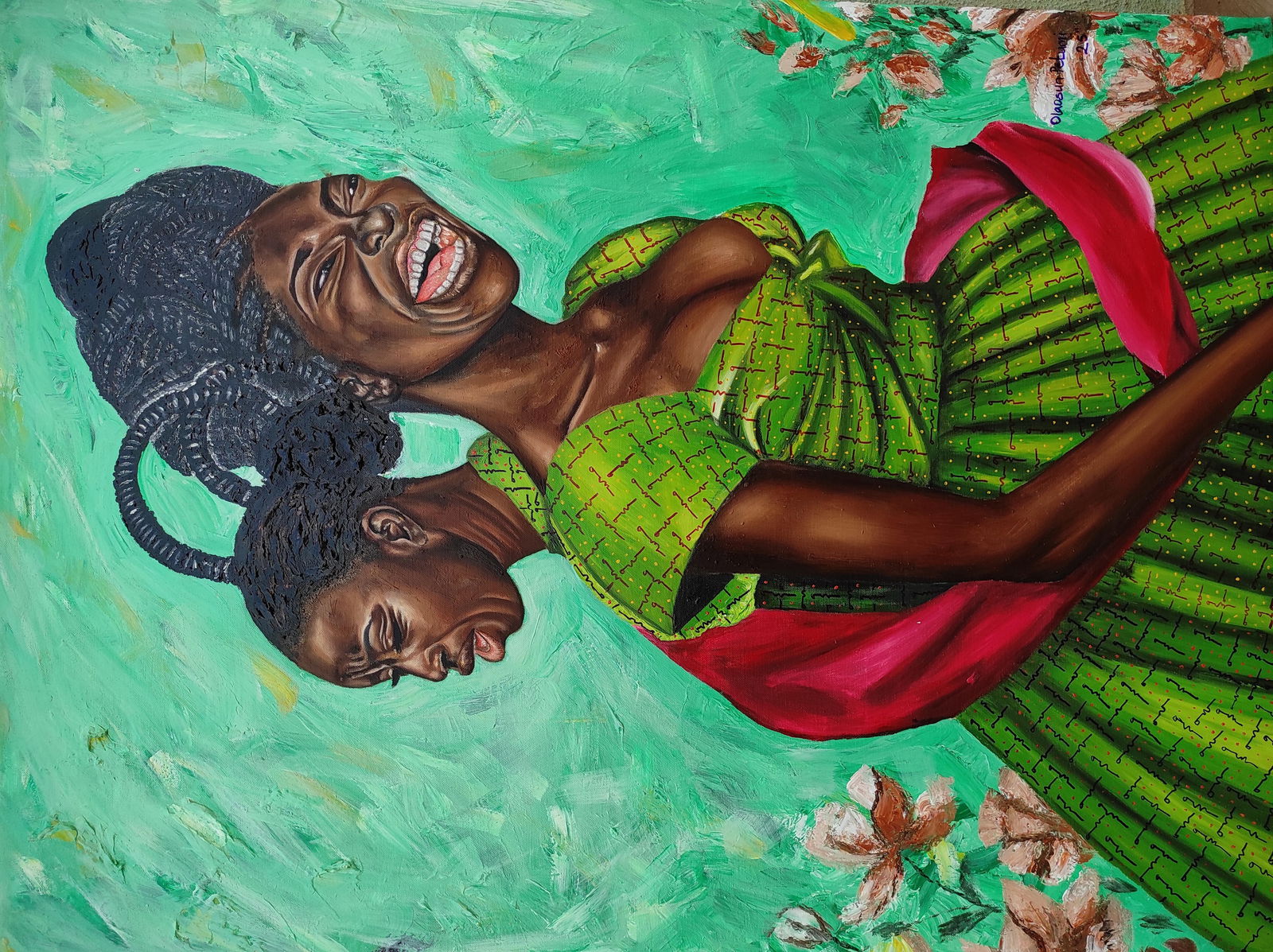 Olaosun Oluwapelumi, Essence of Life -21st Century, Contemporary, Figurative Portrait, Women, Green, - 8