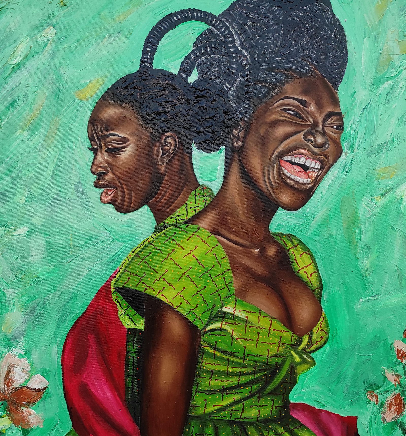 Olaosun Oluwapelumi, Essence of Life -21st Century, Contemporary, Figurative Portrait, Women, Green, - 3