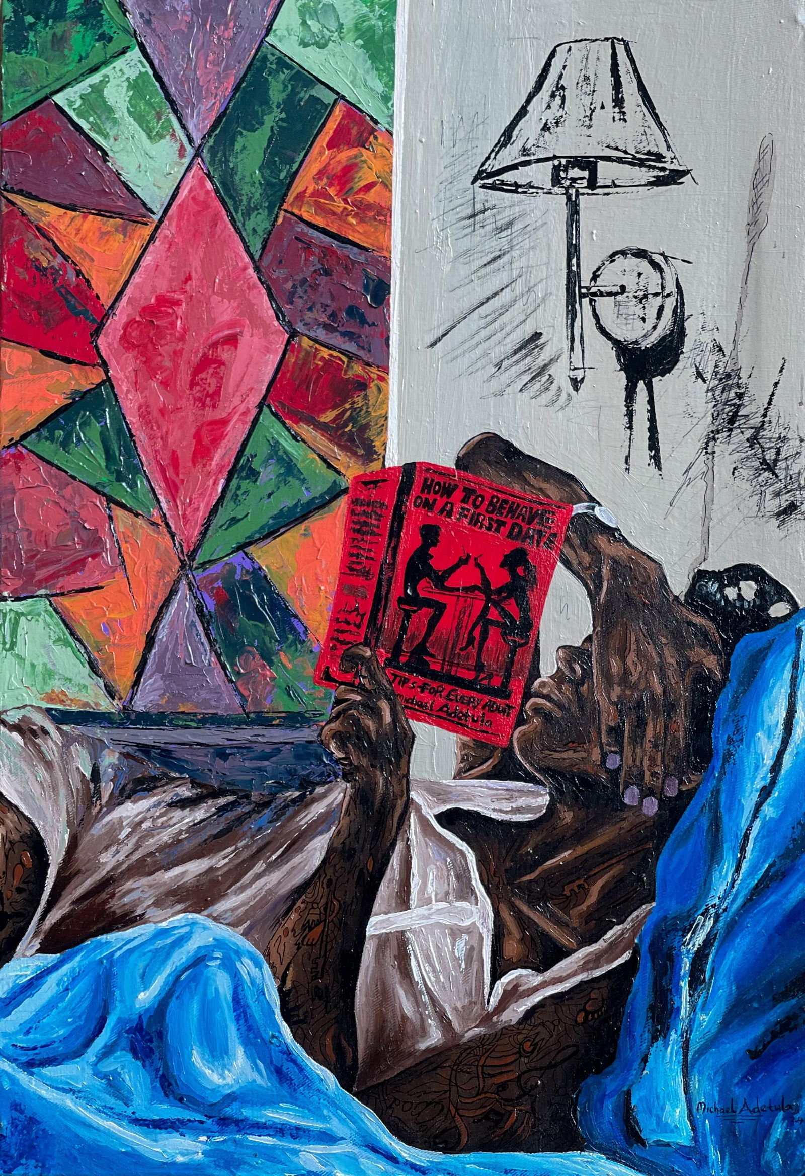 Michael Adetula, Seeking Perfection -21st Century Contemporary, Figurative Portrait, Woman Modern,: Creator: Michael Adetula (1998, Nigerian) Creation Year: 2024 Dimensions: Height: 30 in (76.2 cm)Width: 20 in (50.8 cm)Depth: 1 in (2.54 cm) Medium: Canvas,Archival Ink,Acrylic Movement & Style: Conce