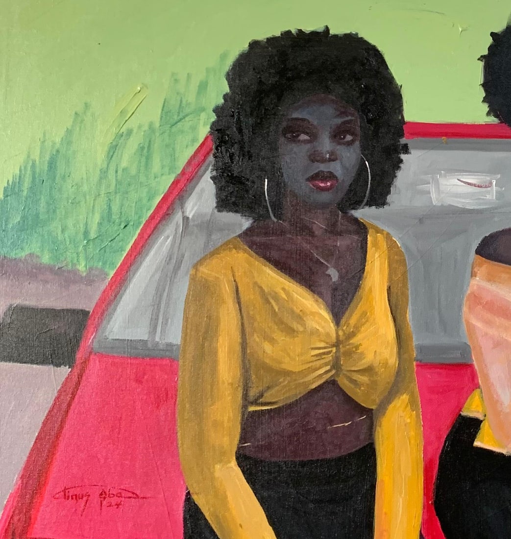 Aba Linus, 100 Miles Away - 21st Century. Contemporary, Figurative, Modern, Women, Love Car, 2024 - 12
