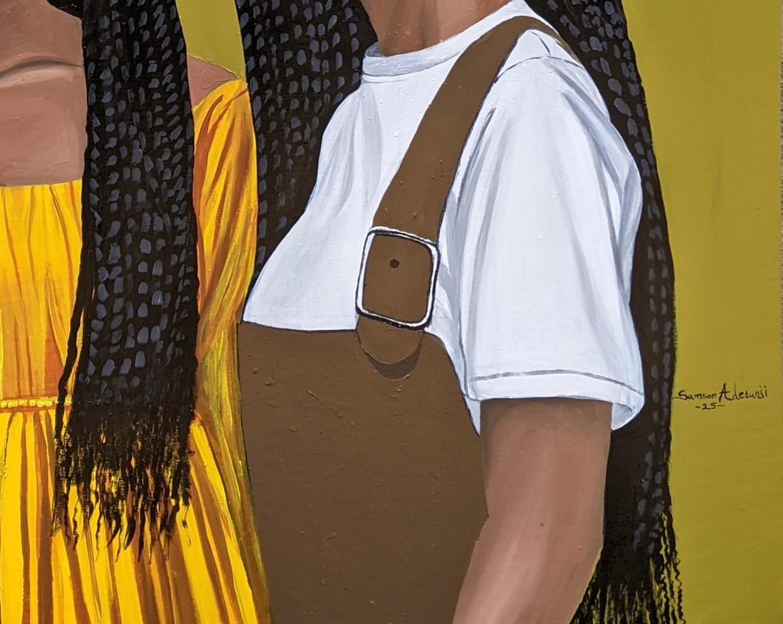 Samson Adetunji, Threefold Harmony - 21st Century, Contemporary, Figurative Portrait, Women, Love, - 10