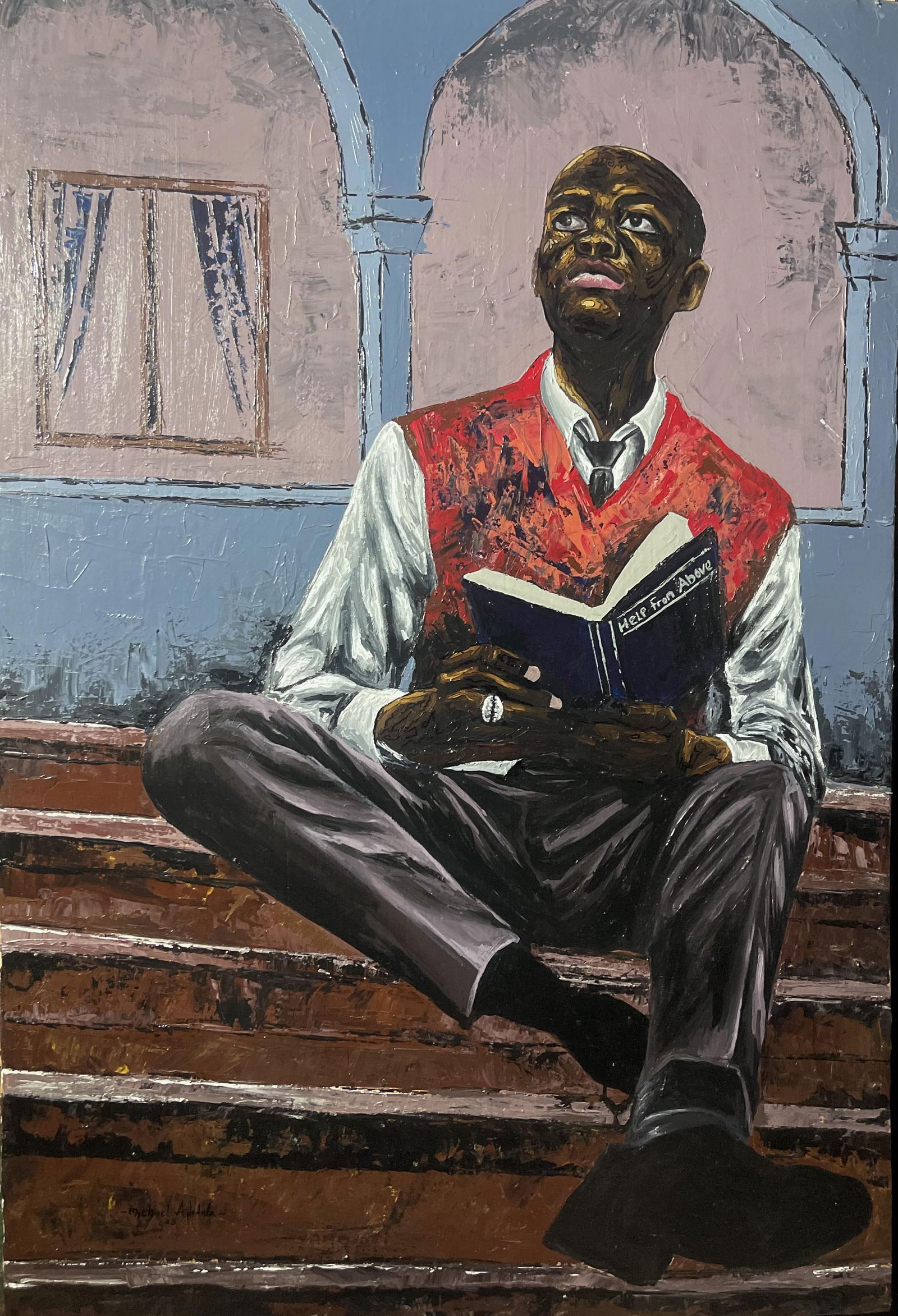 Michael Adetula, Help From Above - 21st Century Contemporary, Figurative Portrait, Woman, Modern, - 4