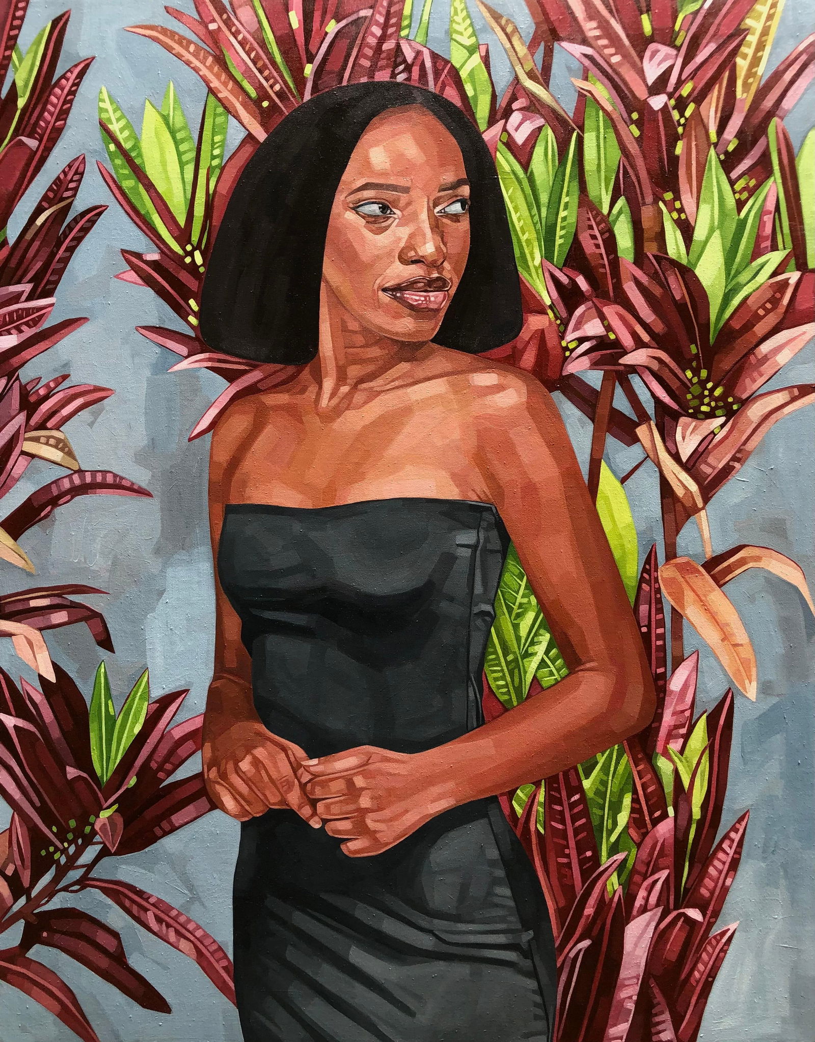 Josue M Pierre, Simple Times - 21st Century, Contemporary, Figurative, Portrait, Plants, Women, 2024 - 8