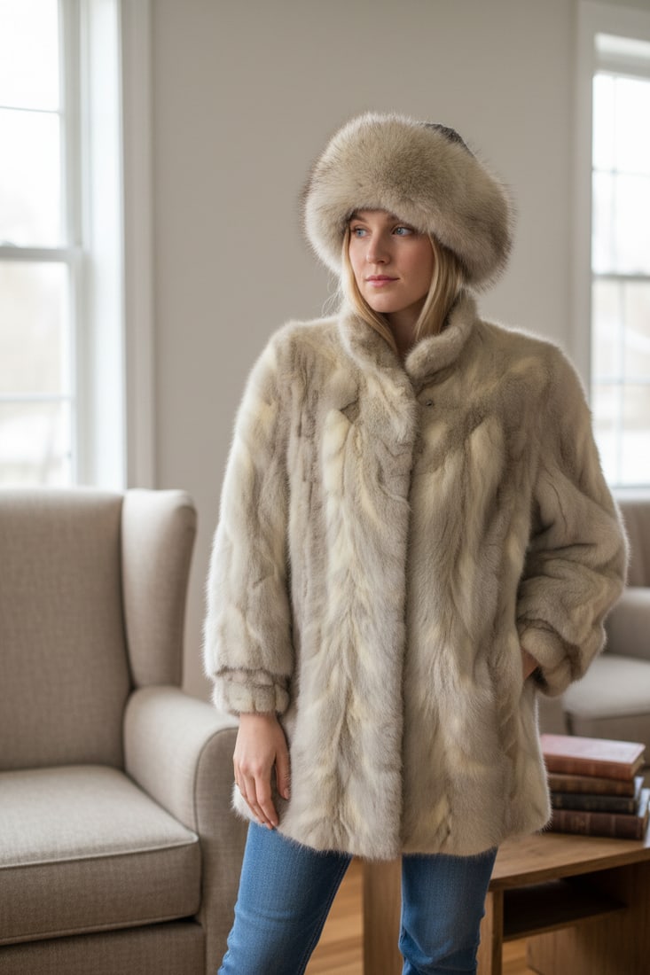 SILVER FOX & SILVER PERSIAN FUR HAT (1 of 5)