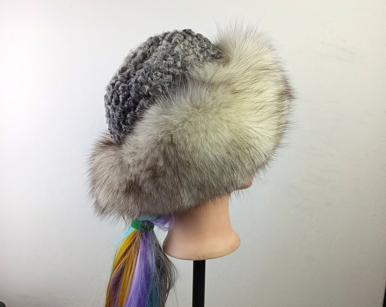 SILVER FOX & SILVER PERSIAN FUR HAT - 4
