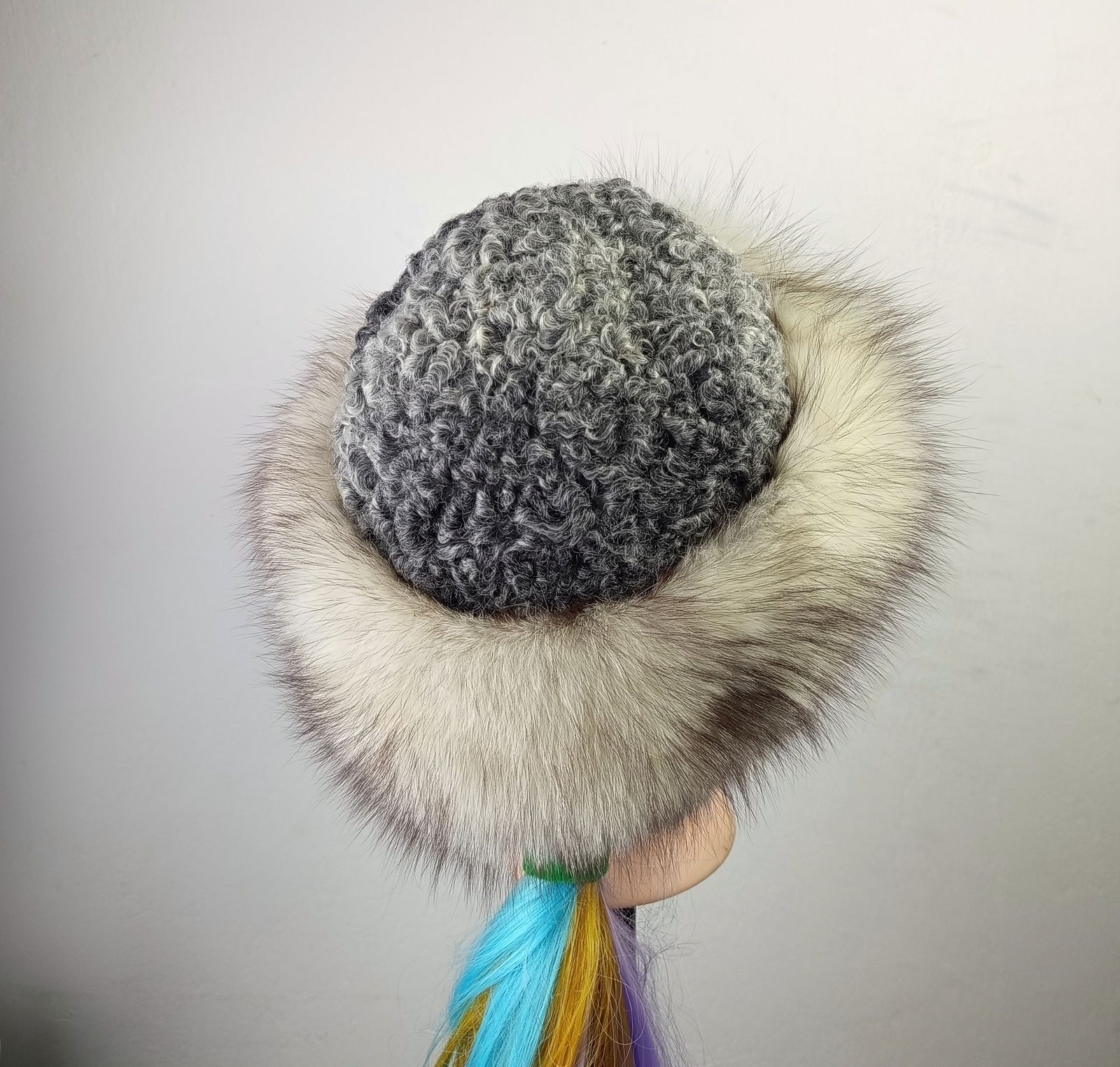 SILVER FOX & SILVER PERSIAN FUR HAT - 5