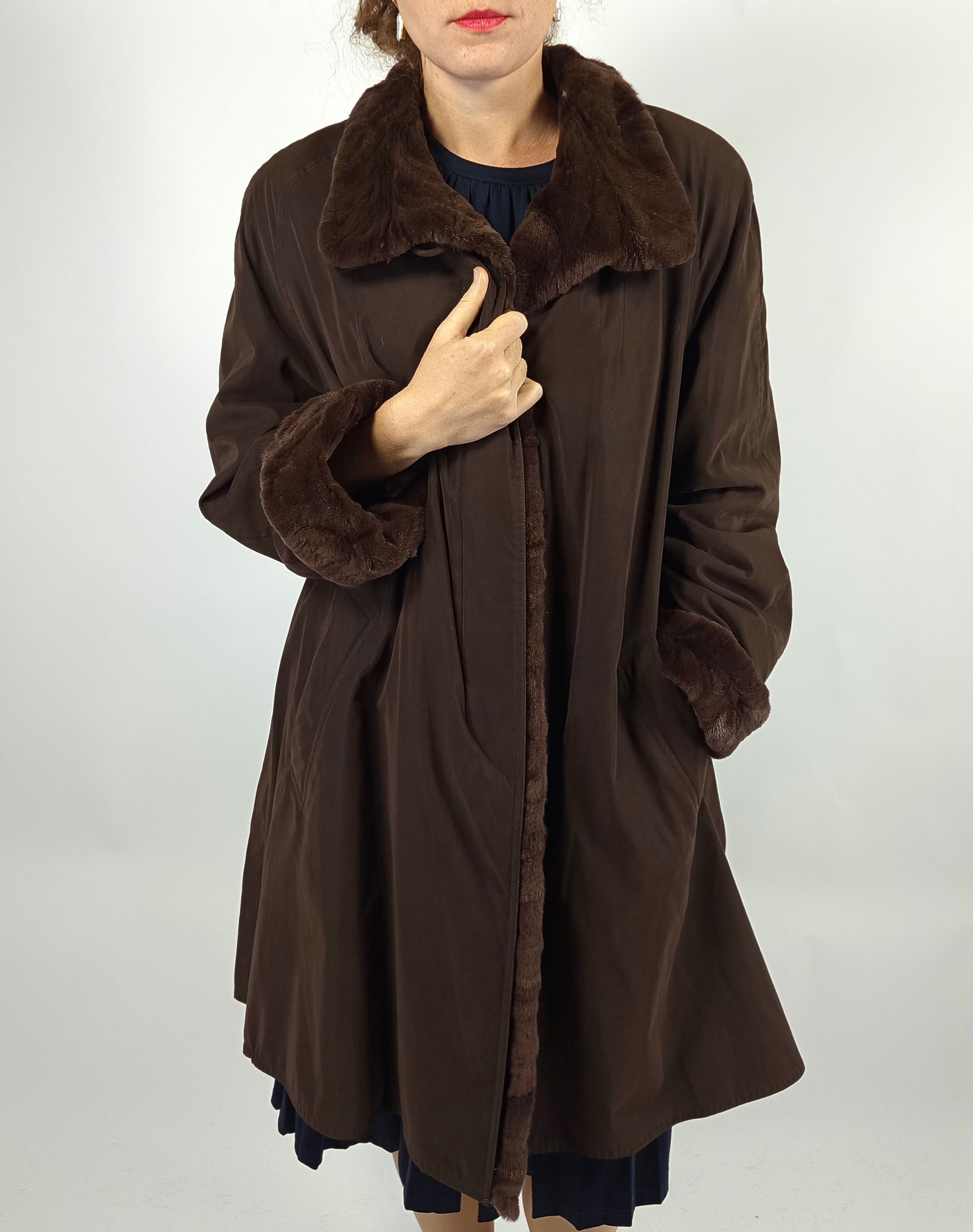 PARKA COAT SHEARED MINK FUR INNER EU: 3XL ; US: 26 - 5