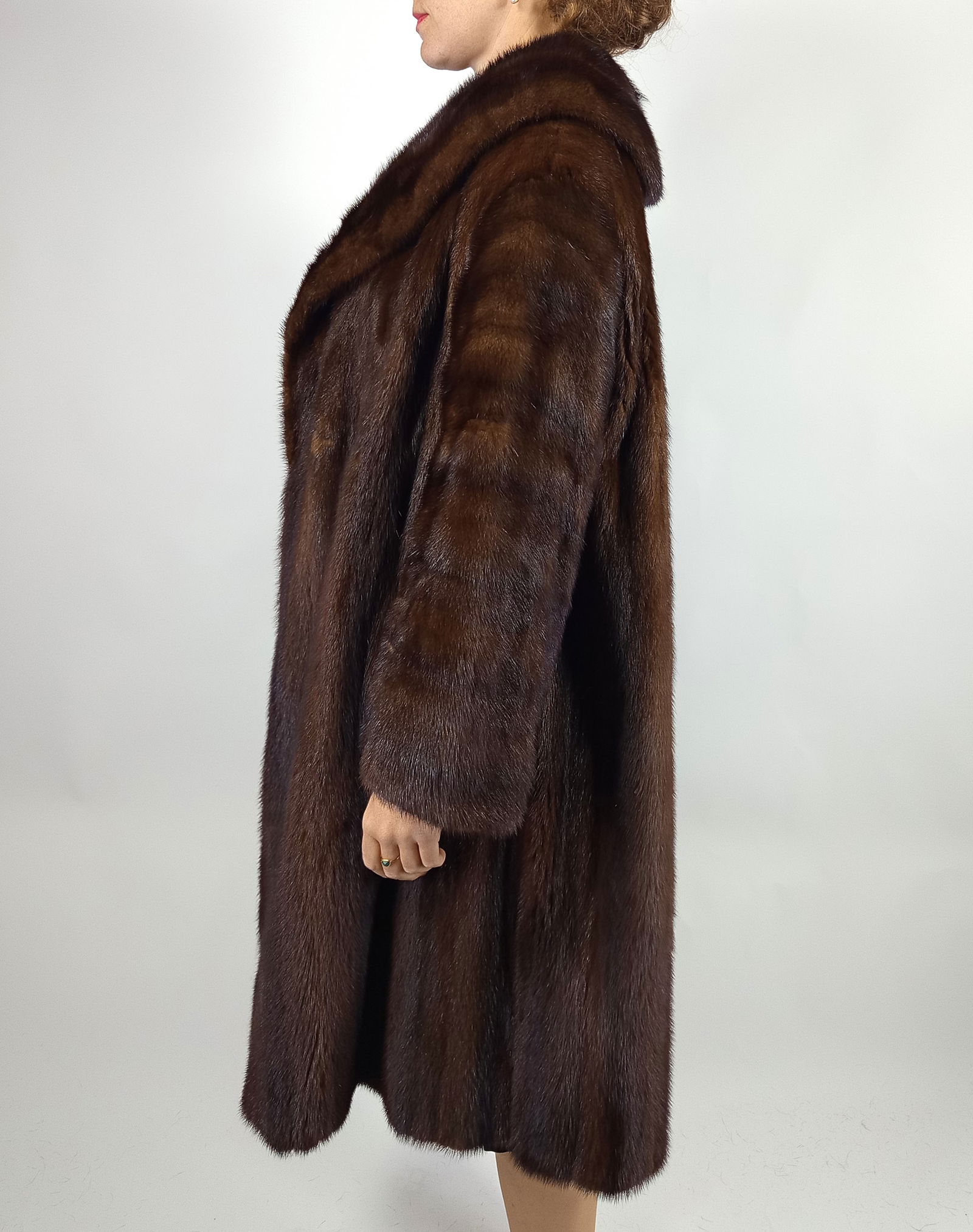 BROWN MINK FUR COAT EU: 3XL ; US: 24 - 4