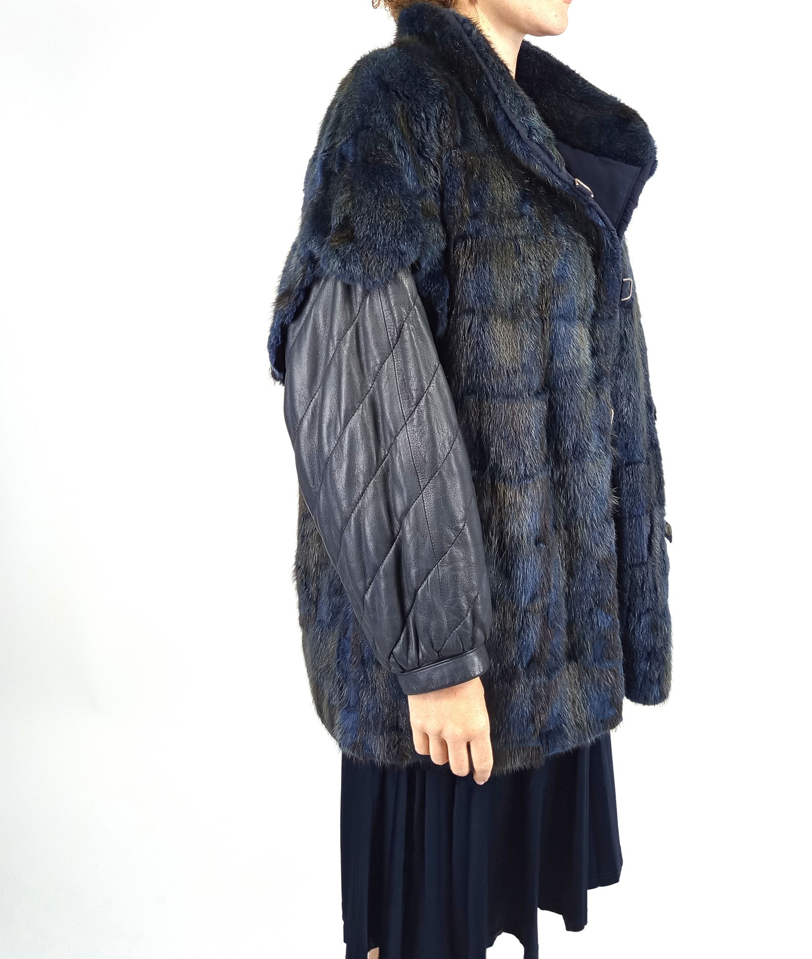 BLUE MINK FUR BOMBER JACKET EU: 3XL ; US: 24 - 7