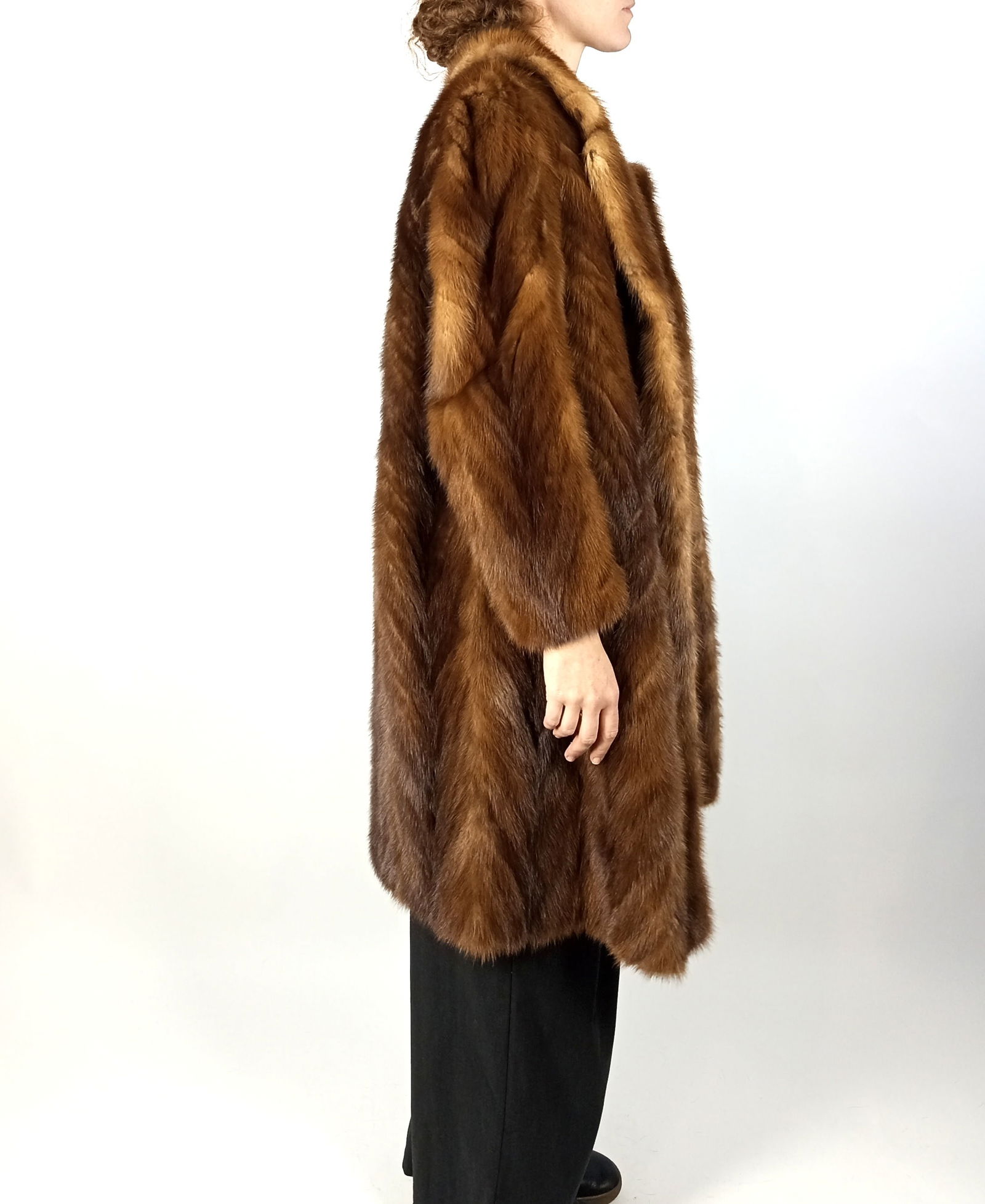 BROWN MINK FUR COAT EU: XL - US:20 - 8