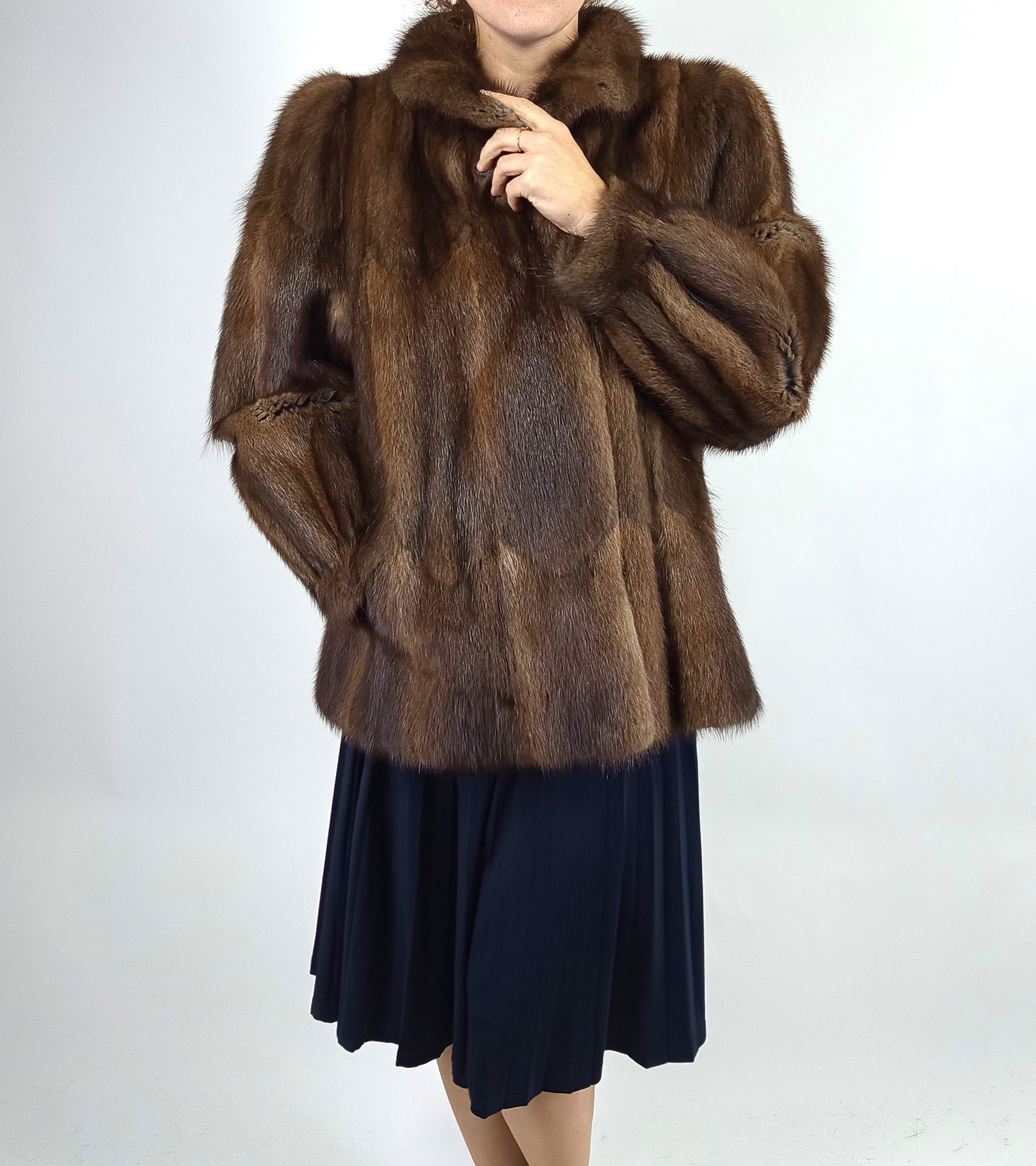 MUSKRAT FUR JACKET EU: XL ; US: 20 - 11