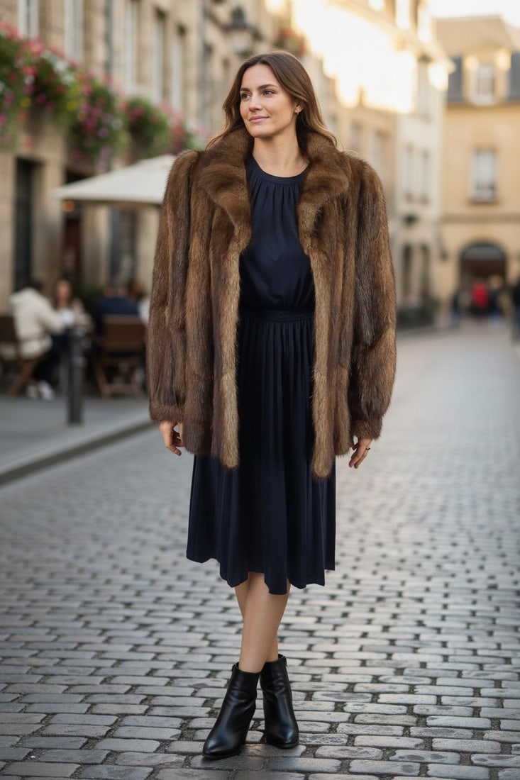 MUSKRAT FUR JACKET EU: XL ; US: 20 - 2