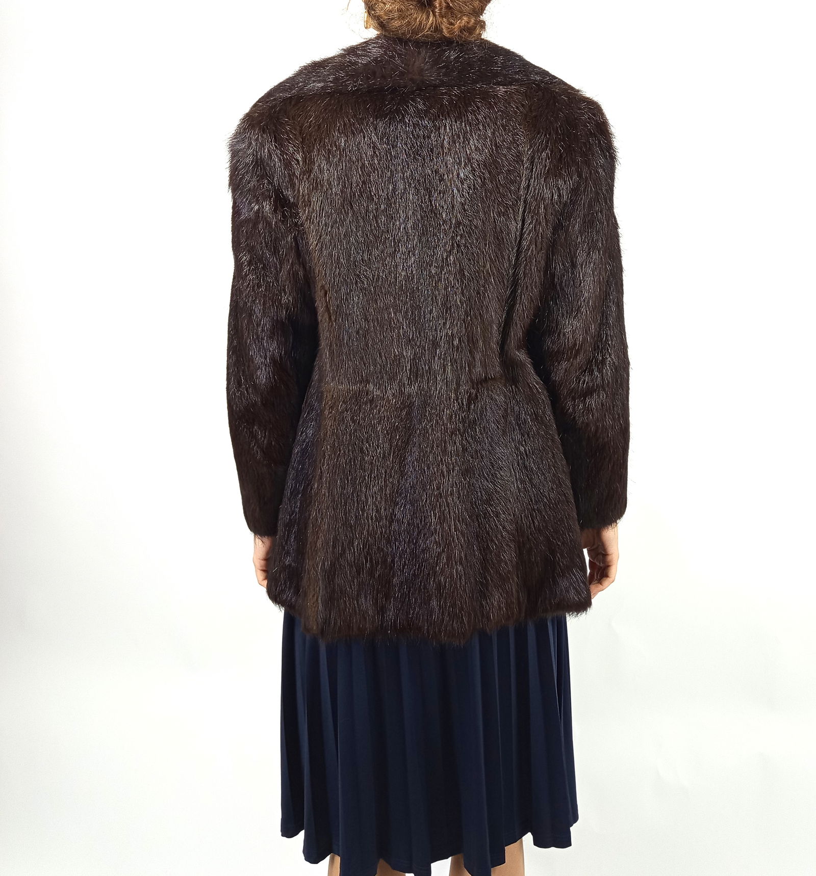 BROWN BEAVER FUR JACKET EU: M ; US: 12 - 5