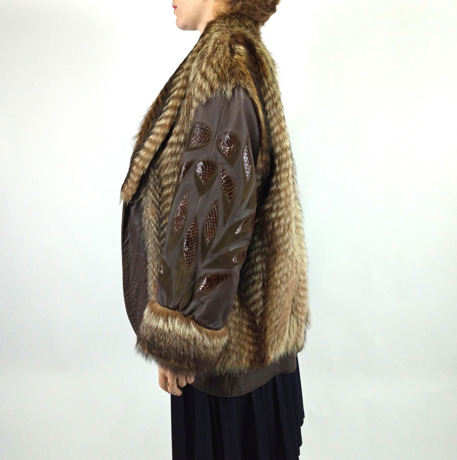 RACCOON FUR JACKET EU: XL ; US: 20 - 4