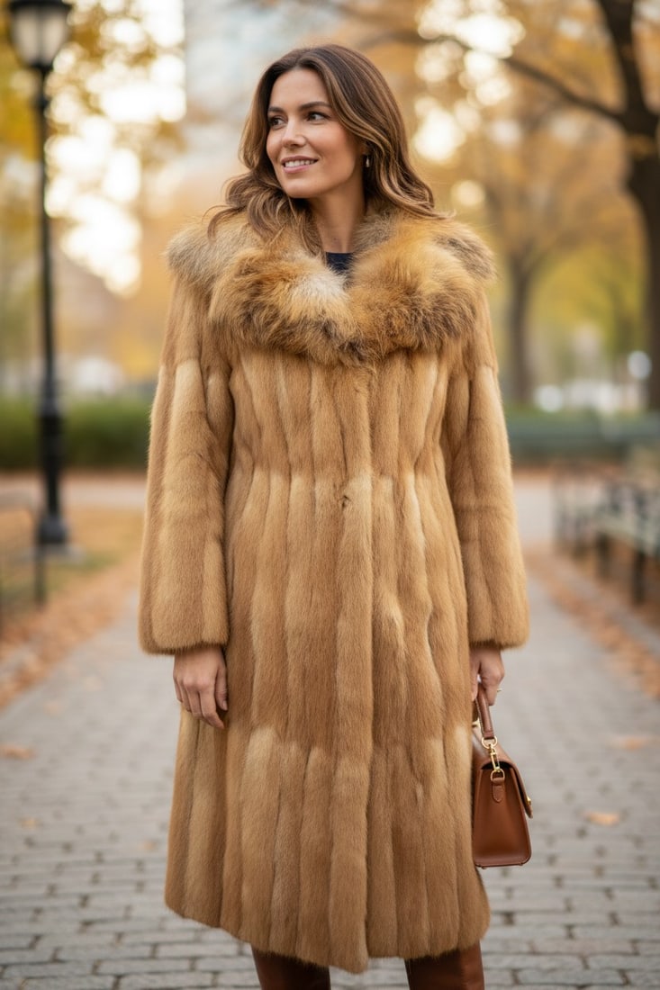 GOLDEN MINK GOLDEN FOX FUR COAT EU: ; US: - 2