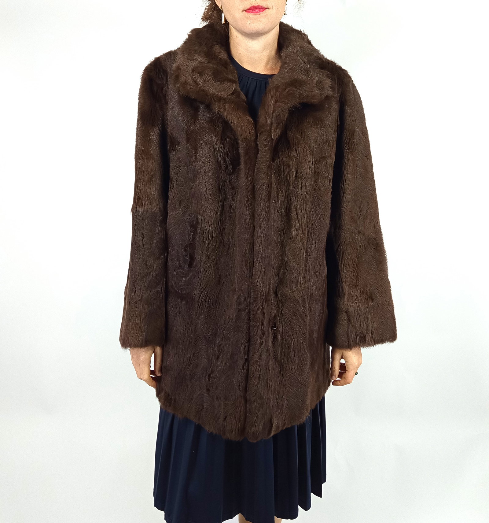 BROWN ALPACA FUR COAT EU: XL ; US: 18 - 5