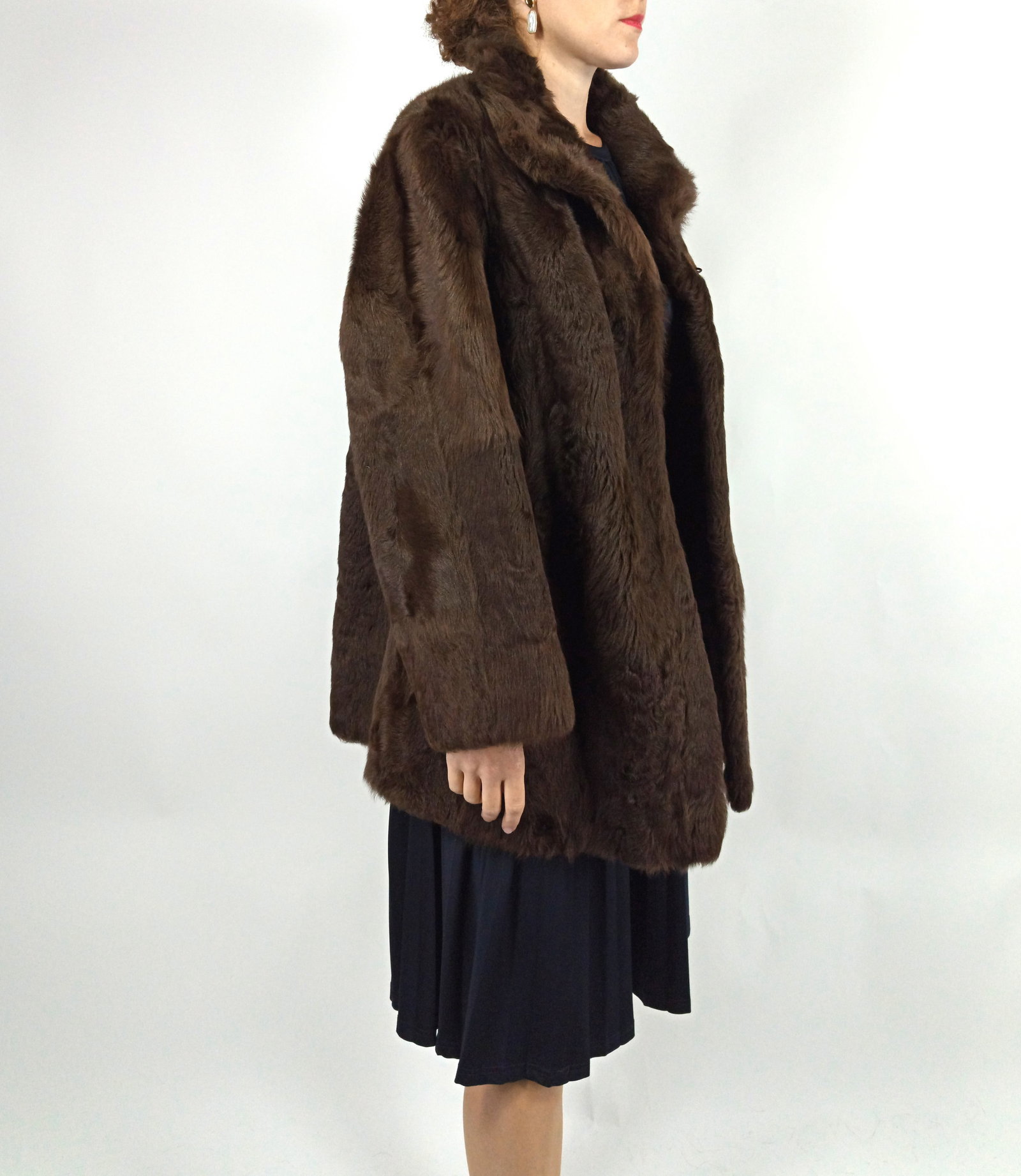 BROWN ALPACA FUR COAT EU: XL ; US: 18 - 8