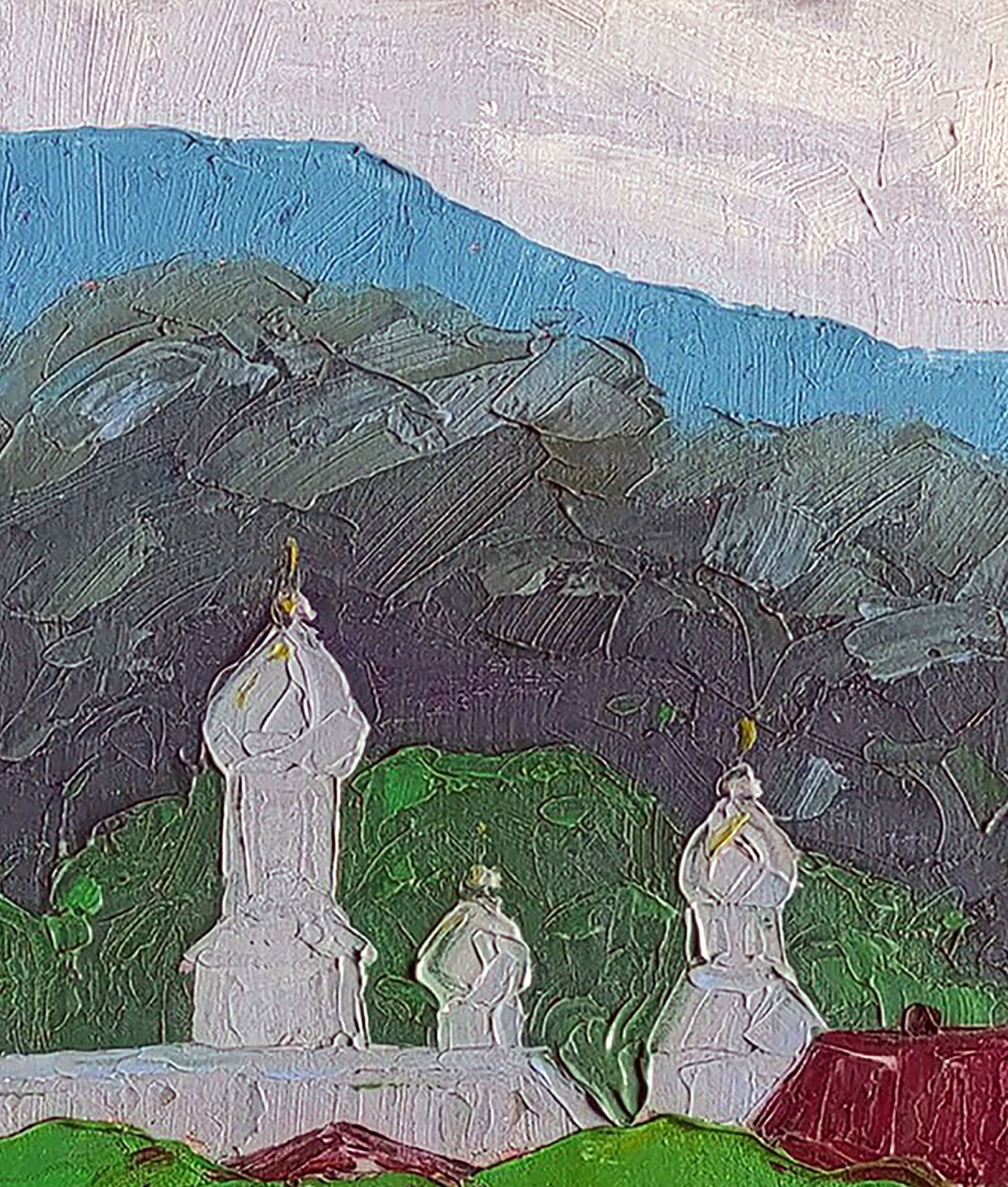 Oil painting Church in the mountains Yaroslav Savchyn - 3