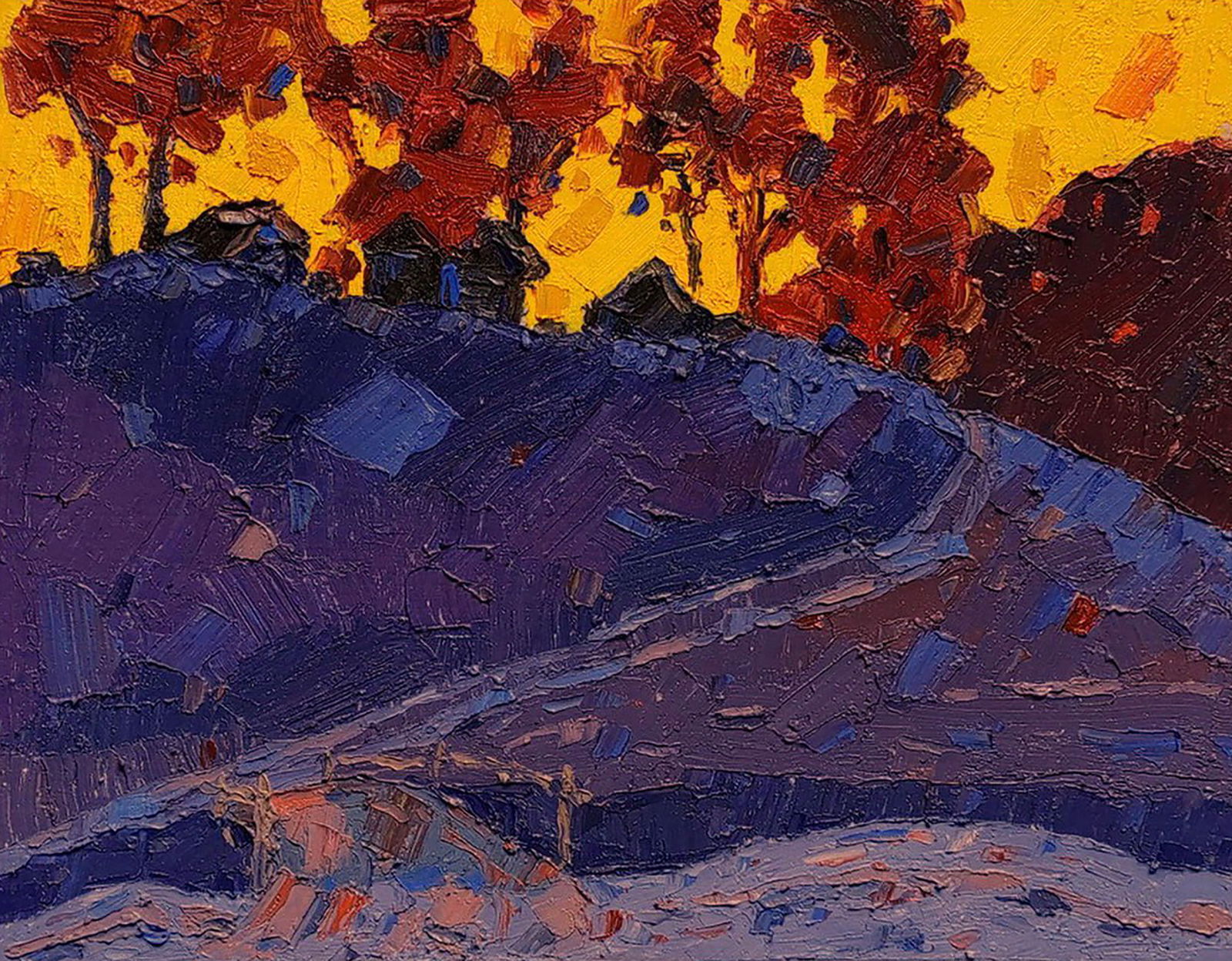 Oil painting It's getting dark Yaroslav Savchyn: Title: Oil painting It's getting dark Yaroslav Savchyn Description: 62SAVCH Painter: Yaroslav Savchyn Size: 30x38 cm/11.81x14.96 inches Components: oil, canvas on hardboard Original painting CONDITION