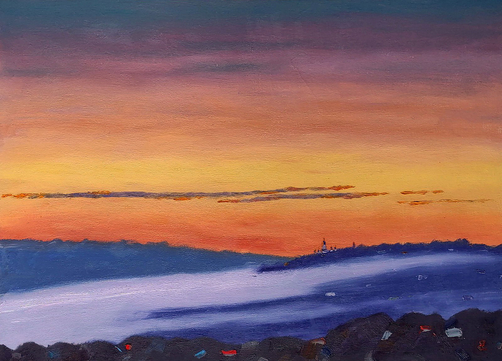 Oil painting Silence due to fog Yaroslav Savchyn (1 of 5)