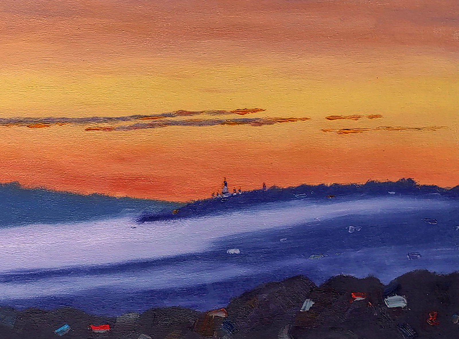 Oil painting Silence due to fog Yaroslav Savchyn - 5