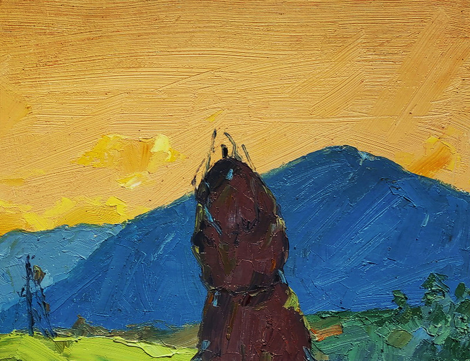 Oil painting Evening in the field Yaroslav Savchyn - 3