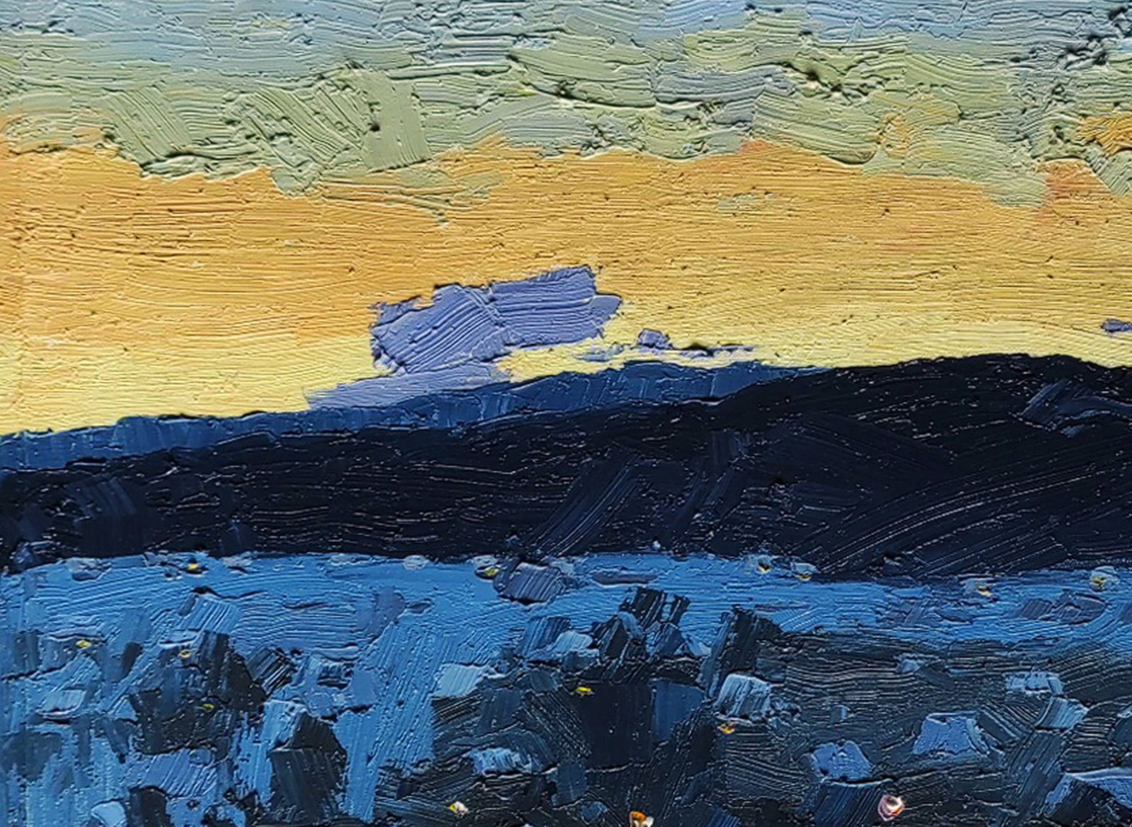 Oil painting Quiet winter evening Yaroslav Savchyn - 2